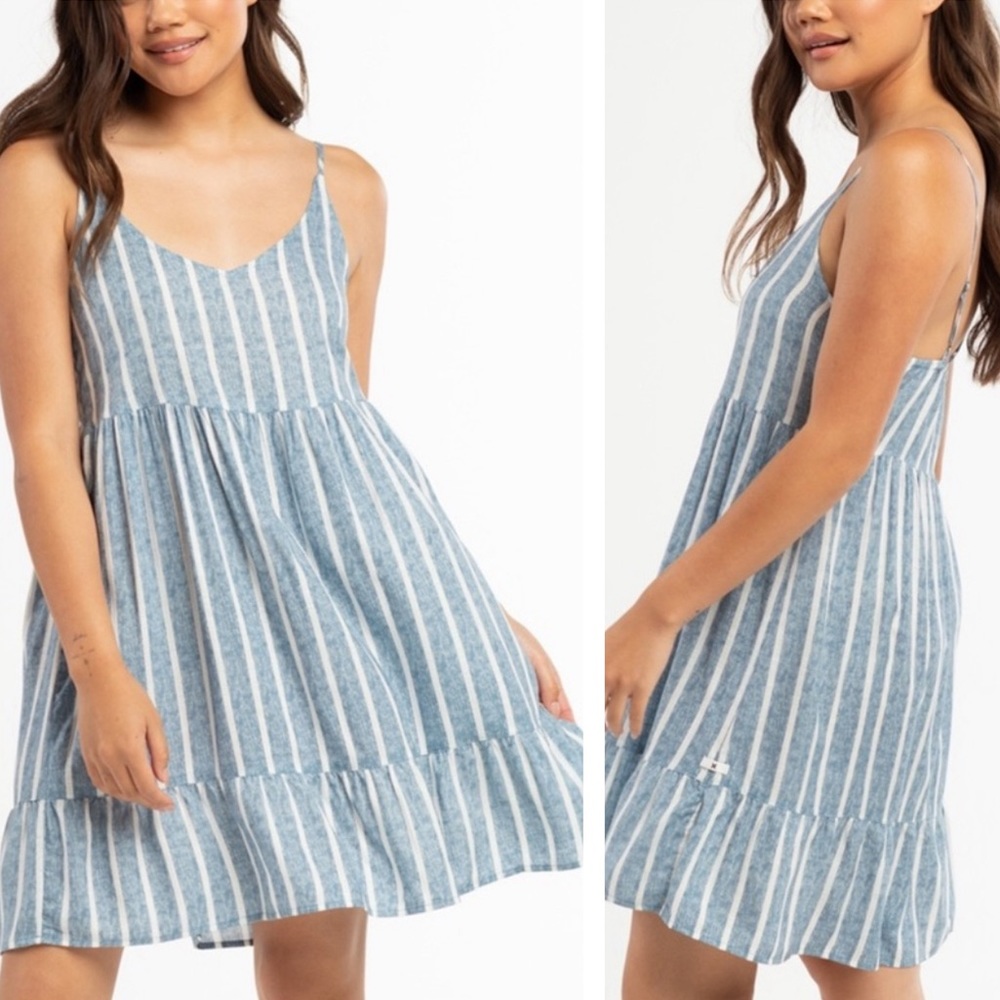 Hurley Blue White Striped Mini Summer Dress Size XL